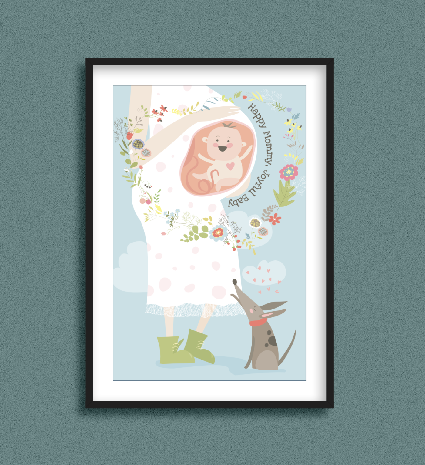 Happy Mumma & Baby Wall Art