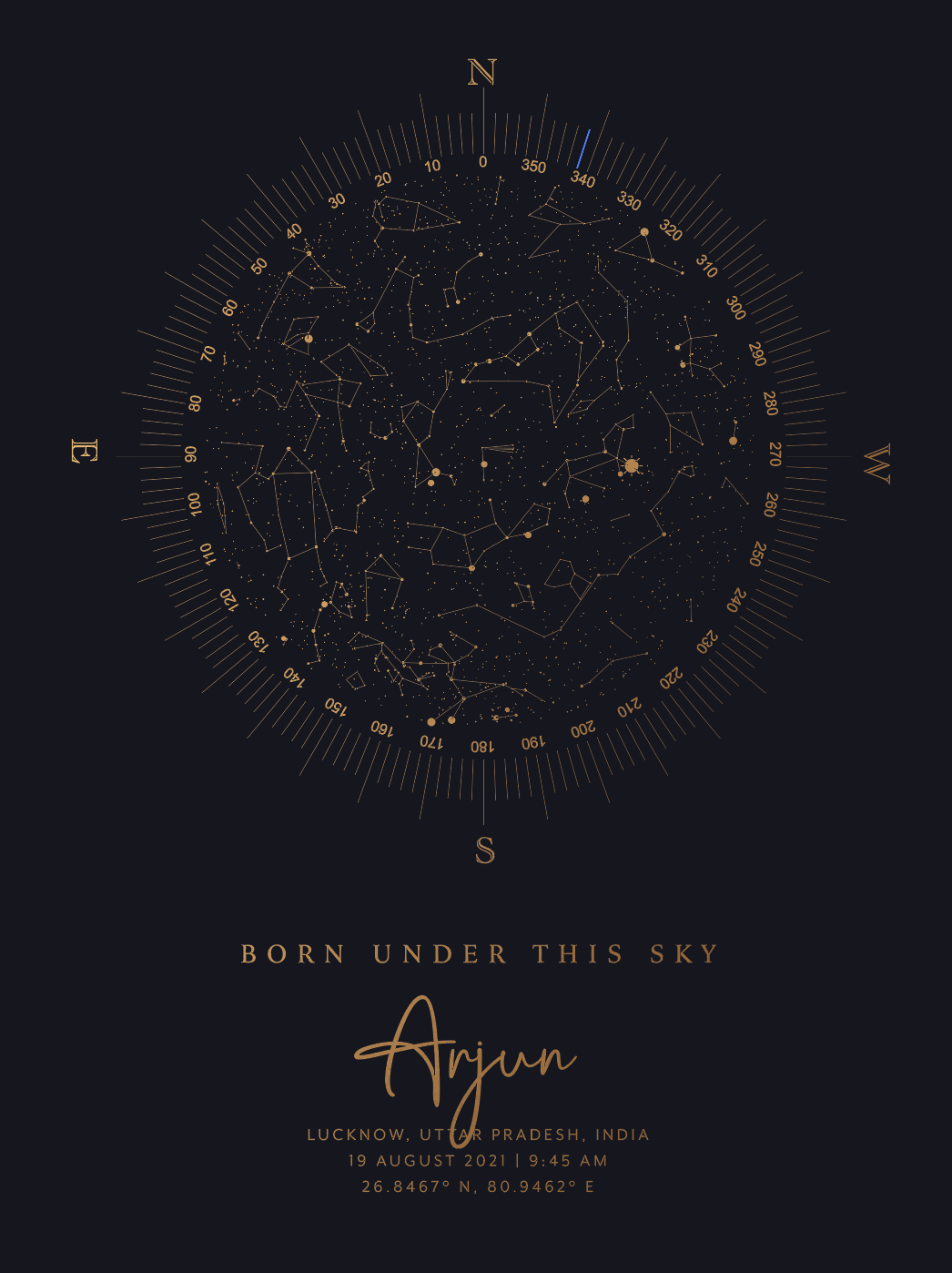 Birth Star Map | Gold Edition | Digital Download