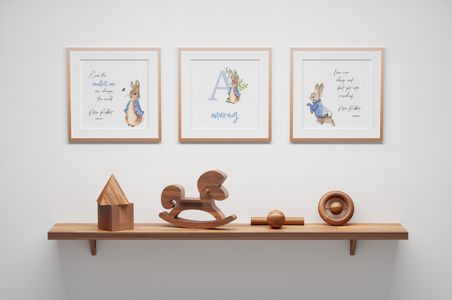 Peter Rabbit (Beatrix Potter) - Customised Initials Art Print