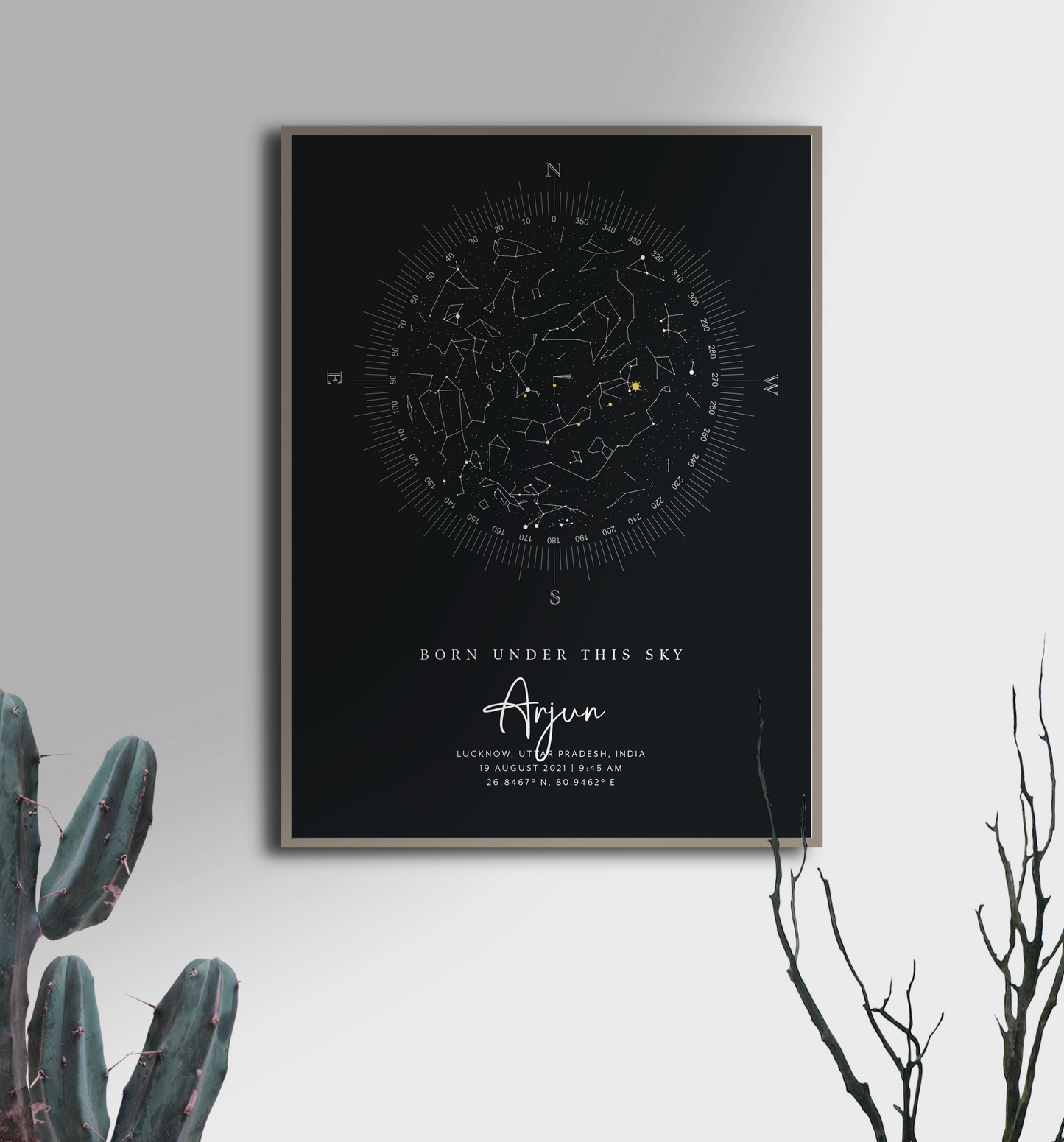 Birth Star Map | Compass Design | Digital Download