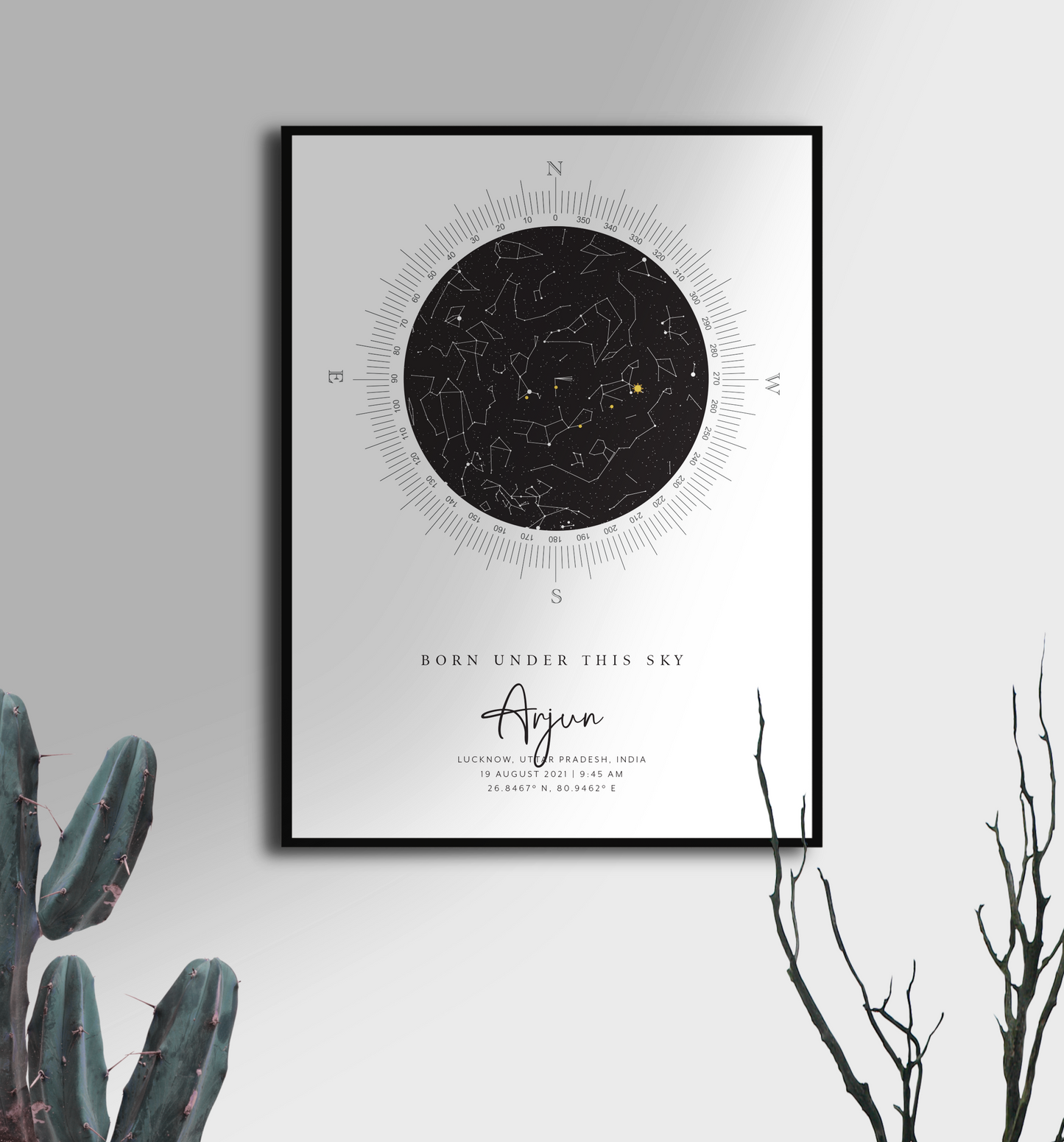 Birth Star Map | Compass Design | Digital Download