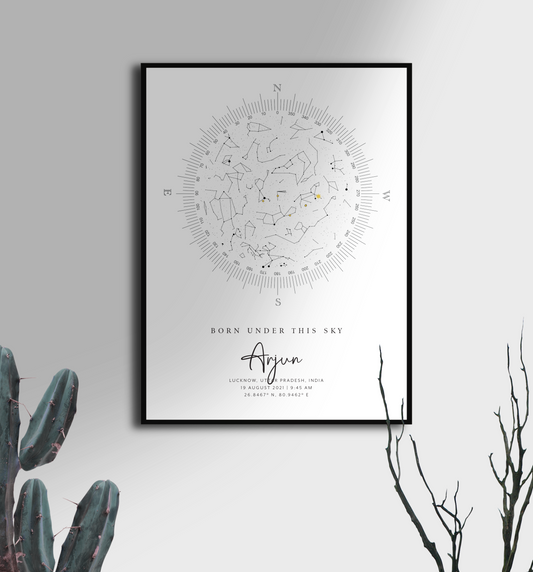 Birth Star Map | Compass Design | Digital Download